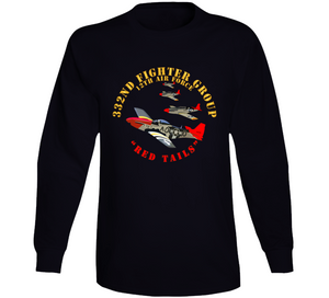 Army - Aac - 332nd Fighter Group - 12th Af - Red Tails V1 Long Sleeve