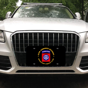 [Made in USA] Custom Aluminum Automotive License Plate 12" x 6" - Army - 82nd Airborne Division - Operation Urgent Fury