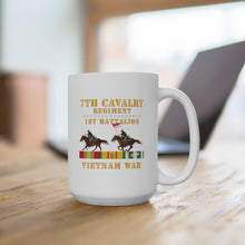 Load image into Gallery viewer, Ceramic Mug 15oz - Army - 1st Battalion,  7th Cavalry Regiment - Vietnam War wt 2 Cav Riders and VN SVC X300
