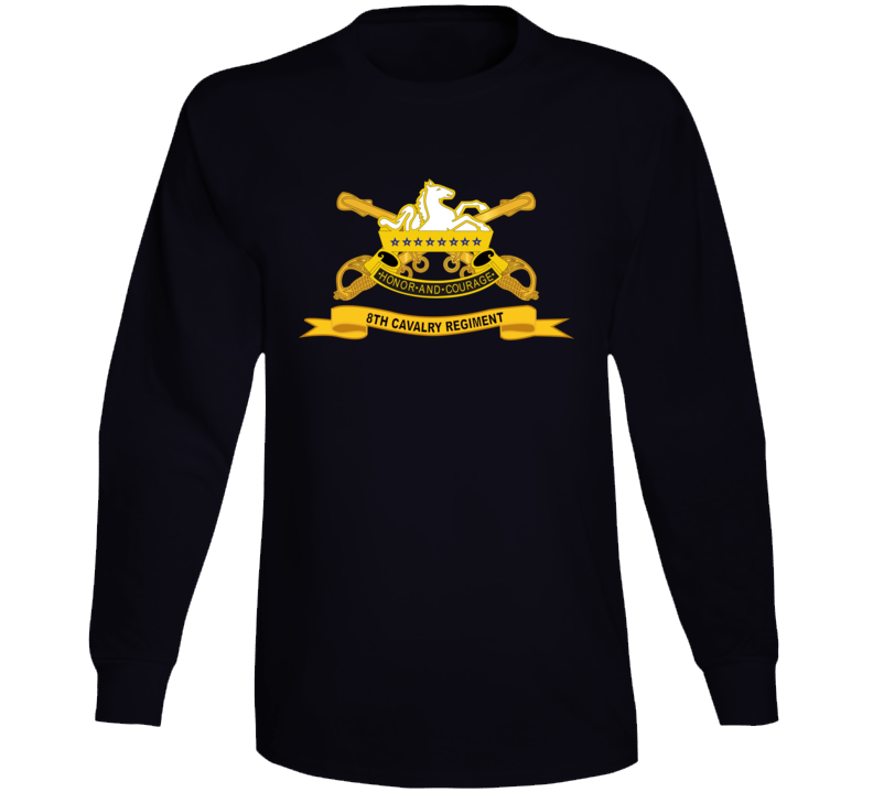 8th Cavalry Regiment w Br - Ribbon Long Sleeve