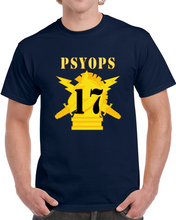 Load image into Gallery viewer, Army - Psyops W Branch Insignia - 17th Battalion Numeral - Line X 300 Classic T Shirt
