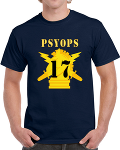 Army - Psyops W Branch Insignia - 17th Battalion Numeral - Line X 300 Classic T Shirt