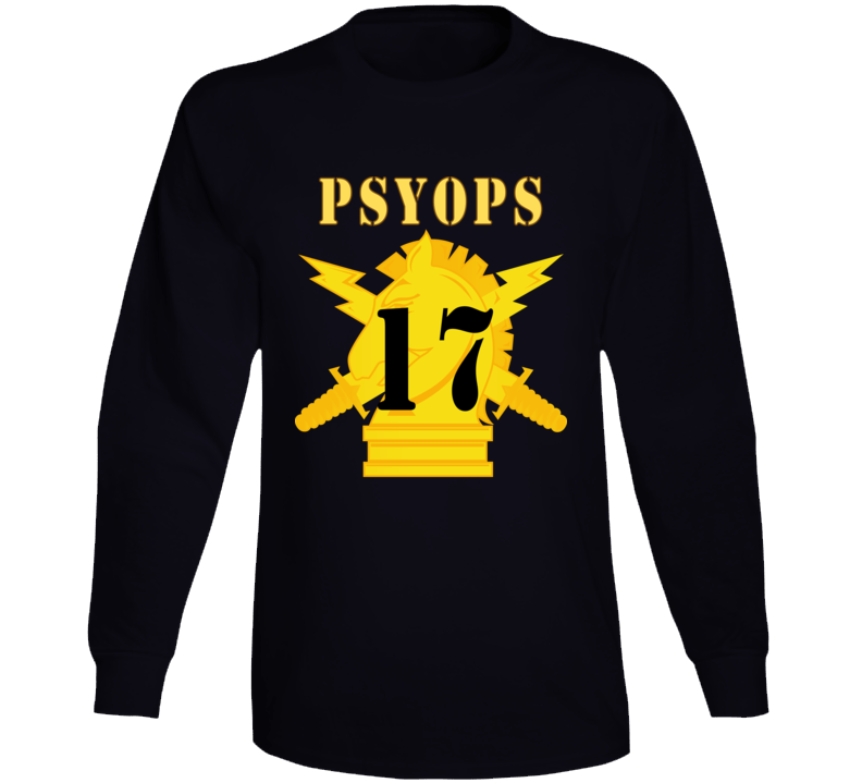 Army - Psyops W Branch Insignia - 17th Battalion Numeral - Line X 300 Long Sleeve