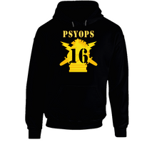 Load image into Gallery viewer, Army - Psyops W Branch Insignia - 16th Battalion Numeral - Line X 300 Hoodie
