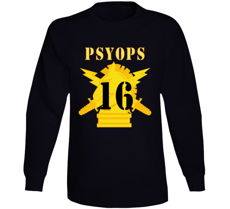 Army - Psyops W Branch Insignia - 16th Battalion Numeral - Line X 300 Long Sleeve