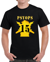 Load image into Gallery viewer, Army - Psyops W Branch Insignia - 15th Battalion Numeral - Line X 300 Classic T Shirt
