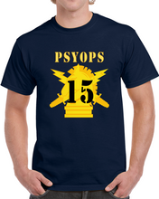 Load image into Gallery viewer, Army - Psyops W Branch Insignia - 15th Battalion Numeral - Line X 300 Classic T Shirt
