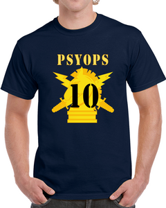Army - Psyops W Branch Insignia - 10th Battalion Numeral - Line X 300 Classic T Shirt