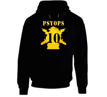 Load image into Gallery viewer, Army - Psyops W Branch Insignia - 10th Battalion Numeral - Line X 300 Hoodie
