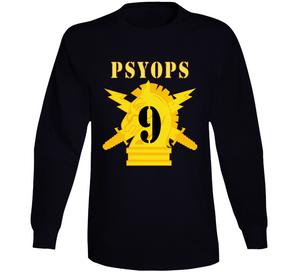 Army - Psyops W Branch Insignia - 9th Battalion Numeral - Line X 300 Long Sleeve