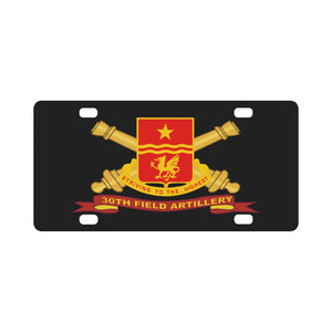 Army - 30th Field Artillery w Br - Ribbon Classic License Plate