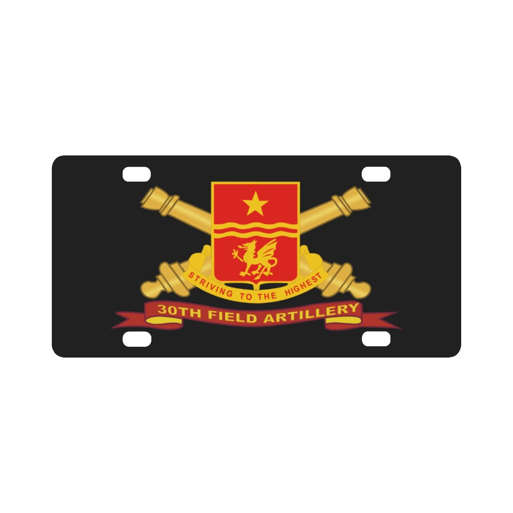 Army - 30th Field Artillery w Br - Ribbon Classic License Plate