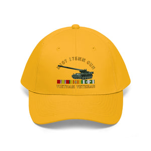 Twill Hat - Army - M107 - 175mm Gun - Vietnam Vet w VN SVC - Hat - Direct to Garment (DTG) - Printed