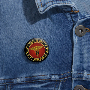 Custom Pin Buttons - Army - Nurse Corps Veteran