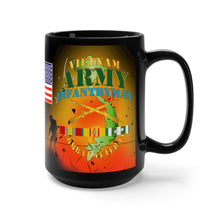 Load image into Gallery viewer, Black Mug 15oz - Army - Combat Infantryman - Vietnam with CIB, Branch and Vietnam Service Ri
