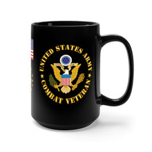 Load image into Gallery viewer, Black Mug 15oz - Army - Specialist 7th Class - SP7 - Combat Veteran

