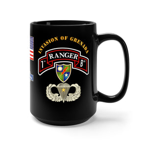 Black Mug 15oz - Army - 1st Ranger Battalion (Airborne) - Operation Urgent Fury - Invasion of Grenada