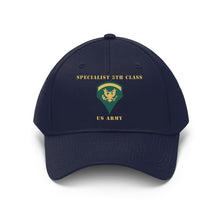 Load image into Gallery viewer, Twill Hat - Army - Specialist 5th Class - SP5 - wo Txt - V1 - Embroidery
