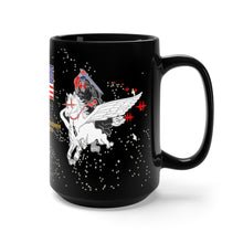 Load image into Gallery viewer, Black Mug 15oz - Army - 160th Special Operations Aviation Regiment (Airborne) - Night Stalkers - Death Waits in the Dark
