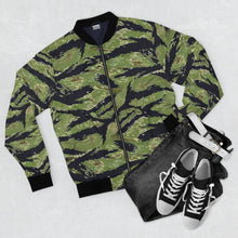 Load image into Gallery viewer, Men&#39;s AOP Bomber Jacket - Vietnam Military Tiger Stripe Jungle Camouflage
