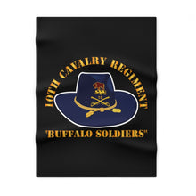 Load image into Gallery viewer, Soft Fleece Blanket - Army - 10th Cavalry Regiment - Buffalo Soldiers
