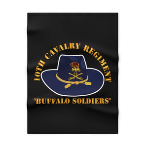 Soft Fleece Blanket - Army - 10th Cavalry Regiment - Buffalo Soldiers