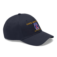 Load image into Gallery viewer, Twill Hat - Army - 10th Mountain Division with Text - Embroidery
