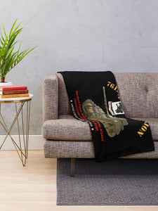 Army - 761st Tank Battalion - Black Panthers - w Tank WWII EU SVC Throw Blanket