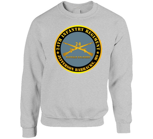 Army - 24th Infantry Regiment - Jefferson Barracks, MO - Buffalo Soldiers w Inf Branch Classic T Shirt & Crewneck Sweatshirt