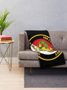 Army - 3rd Armored Cavalry Regiment DUI - Red White - Blood and Steel Throw Blanket