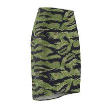 Load image into Gallery viewer, Women&#39;s Pencil Skirt - Military Tiger Stripe Jungle Camouflage
