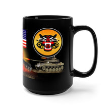 Load image into Gallery viewer, Black Mug 15oz - Army - Tank Destroyer Forces Battle, World War II, Enemy Tank Destroyed
