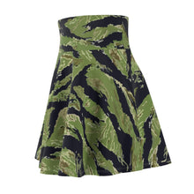 Load image into Gallery viewer, Women&#39;s Skater Skirt - Vietnam Military Tiger Stripe Jungle Camouflage
