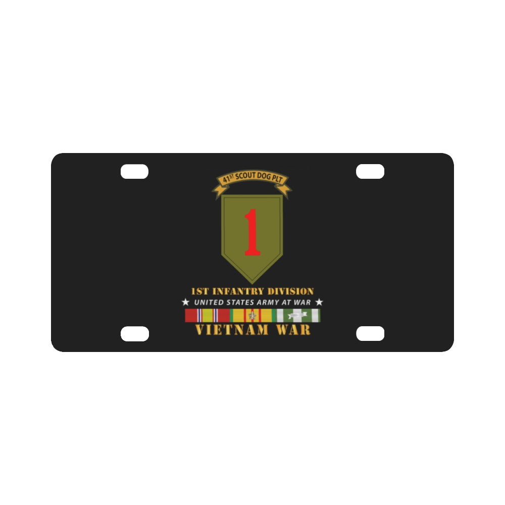 Army - 41st Scout Dog Platoon 1st Infantry Div wo Top w VN SVC Classic License Plate