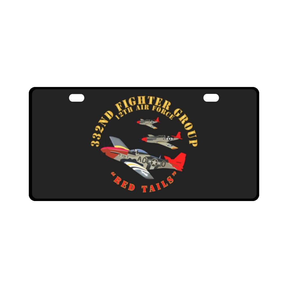 Army - AAC - 332nd Fighter Group - 12th AF - Red Tails License Plate