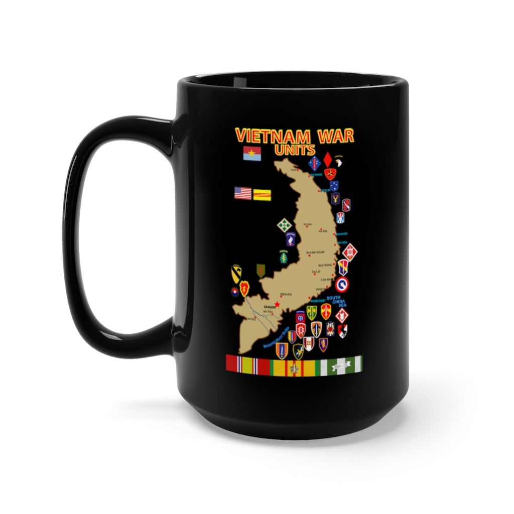 Black Mug 15oz - Map - Vietnam Units - 3 wo DS