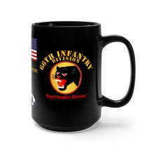 Load image into Gallery viewer, Black mug 15oz -  Army - 66th Infantry Div - Black Panther Div - WWII w SS Leopoldville w EU SVC - SSG Donald G Meyers
