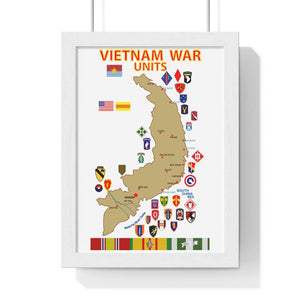 Premium Framed Vertical Poster - Map - Vietnam Units - 3 wo DS