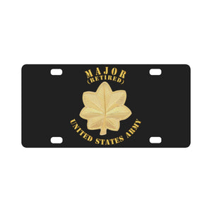 Army - Major - MAJ - Retired - V1 Classic License Plate