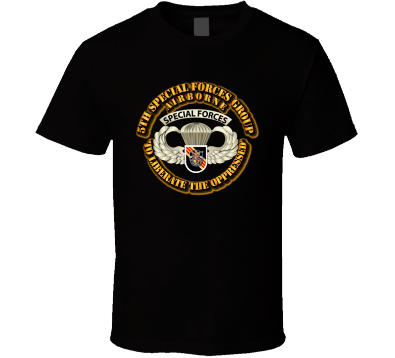 SOF - 5th SFG - Airborne Badge - Vietnam T Shirt