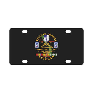 Army - Vietnam Combat Veteran w 1st Bn - 50th Inf - 173rd Airborne Bde 1968-69 w VN SVC Classic License Plate