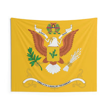 Load image into Gallery viewer, Indoor Wall Tapestries - 12th Cavalry Regiment  - ALWAYS READY - Regimental Colors Tapestry
