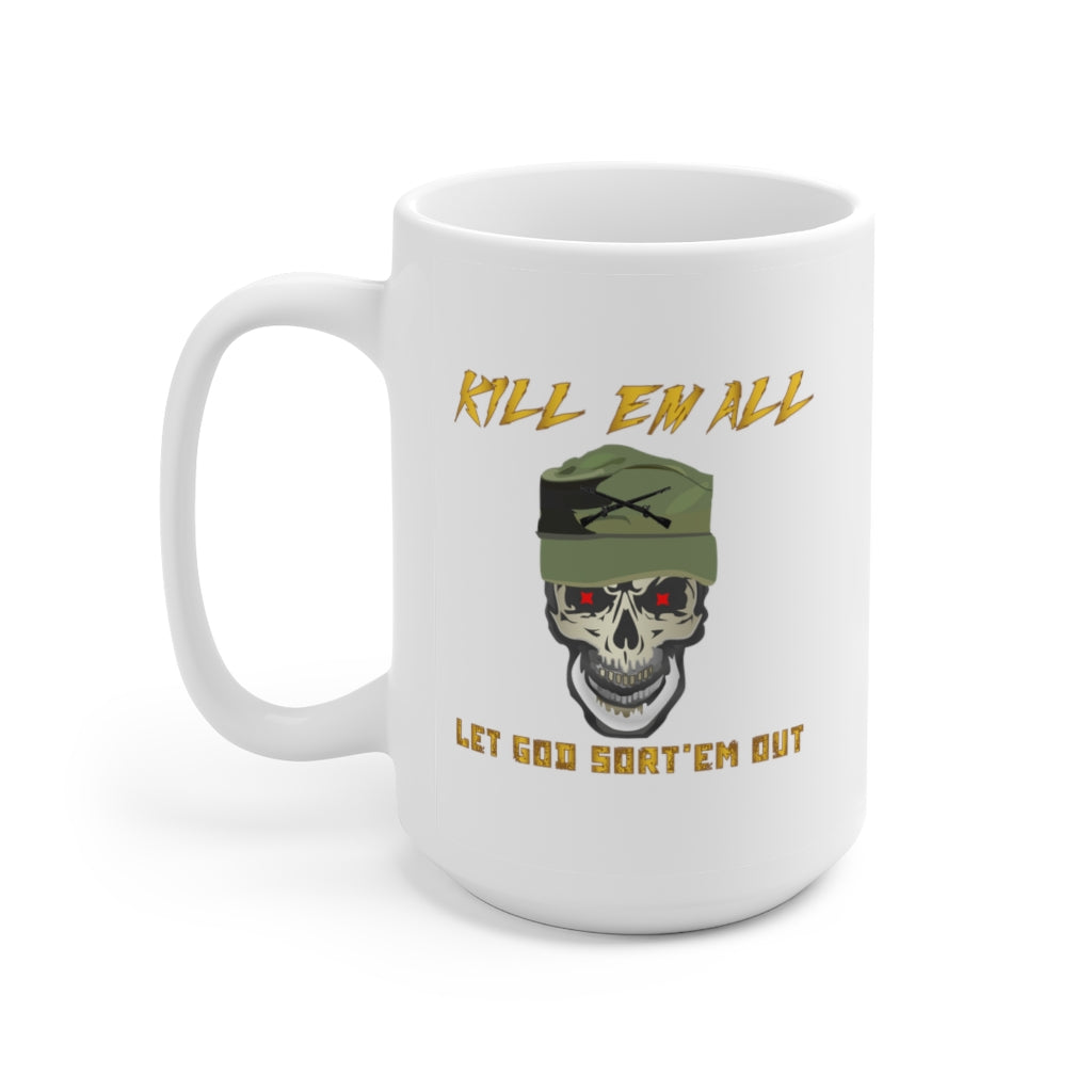 Ceramic Mug 15oz - Army - Ranger Patrol Cap - Skull - Killem All - Let God Sortem Out X 300