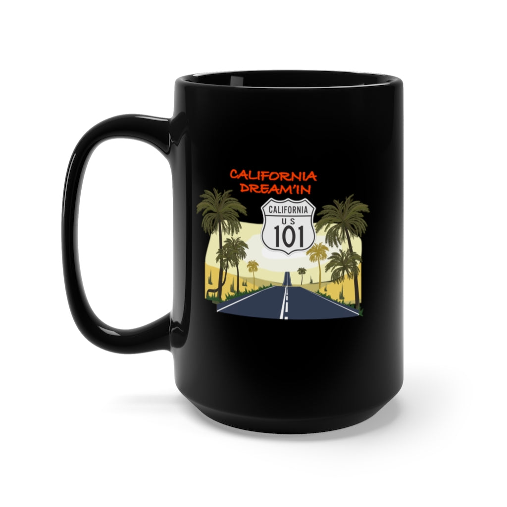Black Mug 15oz - California Dreamin - California Highway 101