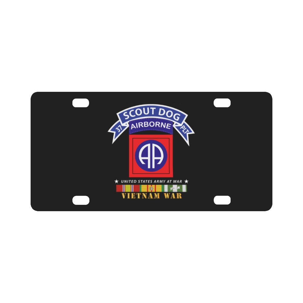 Army - 37th Scout Dog Platoon - 82nd Airborne Div w VN SVC Classic License Plate