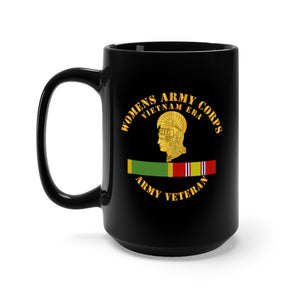 Black Mug 15oz - Army - Womens Army Corps Vietnam Era - w WAC - NDSM X 300