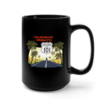Load image into Gallery viewer, Black Mug 15oz - California Dreamin - California Highway 101
