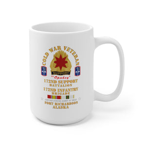 Ceramic Mug 15oz - Army - Cold War Vet - 172nd Support Bn, 172nd In Bde - Ft Richardson AK w COLD SVC X 300