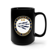 Load image into Gallery viewer, Black Mug 15oz - Navy - Radioman - RM - Veteran
