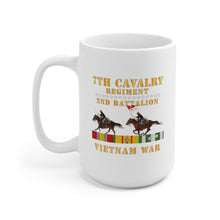 Load image into Gallery viewer, Ceramic Mug 15oz - Army - 2nd Battalion,  7th Cavalry Regiment - Vietnam War wt 2 Cav Riders and VN SVC X300
